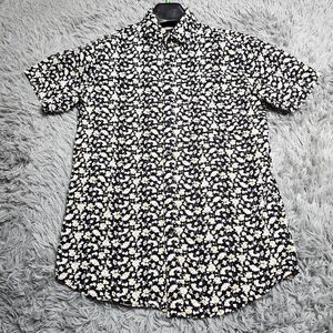 Rugby University Shirt Mens Small Floral Button Up Short‎ Sleeve Casual Preppy